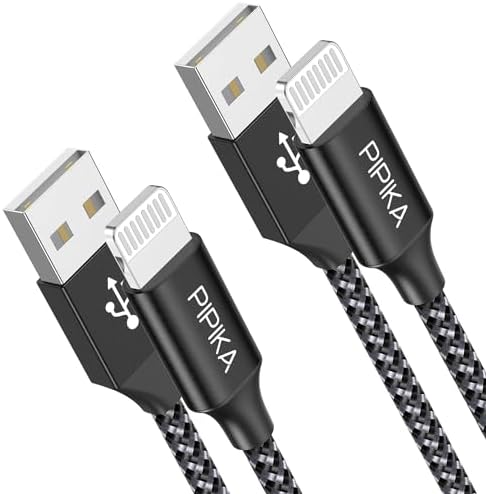 PIPIKA kabel iPhone,[2 opakowanie 0,5 m] z certyfikatem Apple MFi kabel Lightning ładowarka iPhone nylon pleciony kabel szybkie ładowanie dla iPhone 14/13/13 Pro Max/12/12 Mini/12 Pro/11/11 Pro