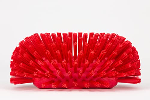 Image of SPARTA Tank and Kettle Scrub Brush Heavy-Duty Tile Brush, Color-Coded and Handle Compatible (Sold Separately) for Optimal Access In Spacious Containers, Plastic, 5.5 X 9.5 Inches, Red, (Pack of 2)