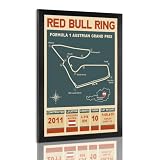 Vintage Austrian Grand Prix Poster Spielberg Circuit Map Canvas Wall Art Race Track decor Car Racing Lover Picture Prints Painting For Living Room Bedroom Apartment 16x24in black Framed
