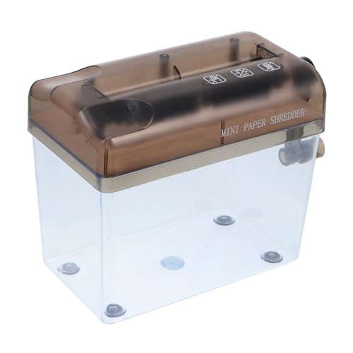 Déchiqueteuse manuelle de bureau Healvian mini format portable en plastique noir pour papier A4