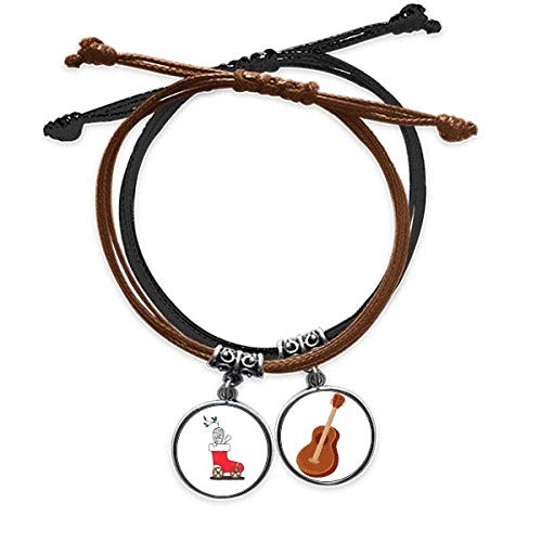Pulsera de guitarra de cuero ideal para regalar en Navidad a amantes de la música