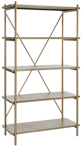 Safavieh Home Collection Rigby 5 Tier Etagere, Rustic Oak/Gold