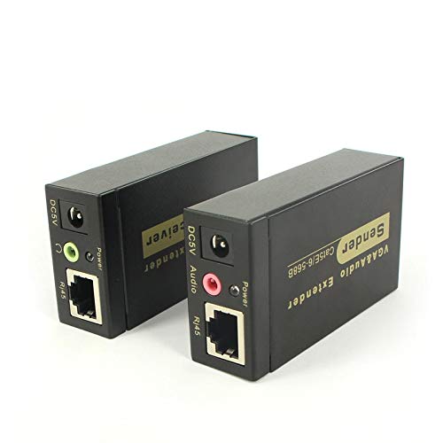 Gimax VGA extender 100M, vga - rj45 transmitter, audio and video synchronization single cable to VGA transmission enhancer