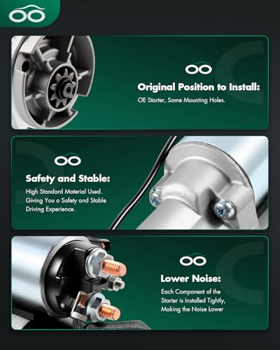 Image of SCITOO Starter Motor 17738N SMT0160 for Nissan Auto and Light Truck Frontier Pickup /Xterra 1999 2000 2001 3.3L ‎12 Volt CW 9-Tooth Pinion