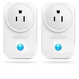 SZMDLX Smart Plug, 2 Pack WiFi Plug Wireless Outlet Remote Control Compatible with Alexa Google Home, No Hub Required, White, Solid-state, Automatic Operation