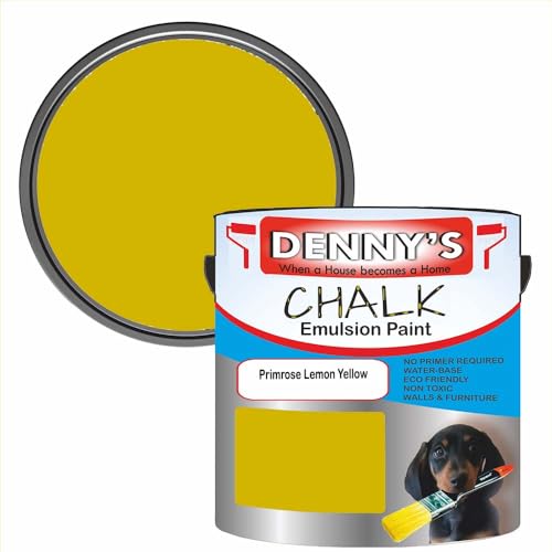 Premium Interior Wall & Furniture Chalk Paint – Primrose Lemon Yellow – Rich Matt Finish, Durable & Washable, Low Odour, Ideal for Living Rooms, Bedrooms & Hallways (250ML Tin)