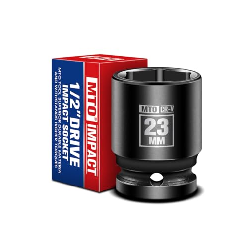 Image of MTO 1 /2 inch Drive 23mm Shallow Impact Socket, 6-Point Metric Socket for Automotive Maintaince, CR-V Steel Meets ANSI Standards