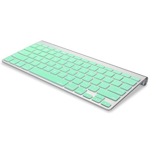 Kuzy - MacBook Keyboard Cover for Older Version MacBook Pro 13, 15, 17 inch and MacBook Air 13 inch, iMac Wireless Keyboard, Apple Computer Accessories Key Board Silicone Skin Protector - Mint Green