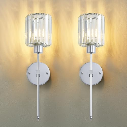 Image of KARTOOSH Hardwired Crystal Wall Sconces Set of 2