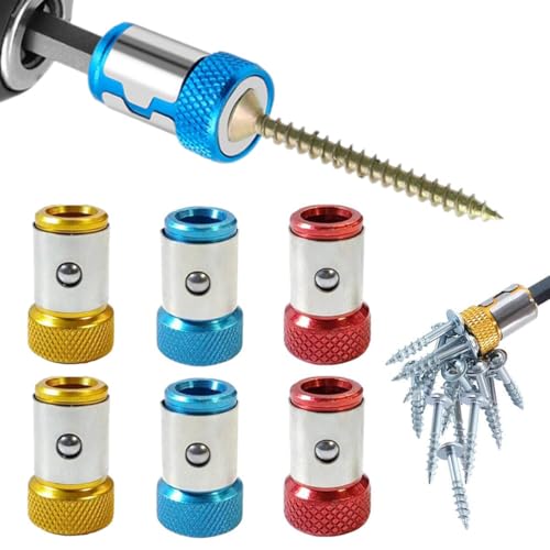 GXGM 6 Pièces Porte-Embouts Magnétique Anneau Magnetique, Convient Aux Embouts de Tournevis à Double tête de Diamètre, Tournevis à Double têteTête Cruciforme PH2 Tournevis(3 Couleur