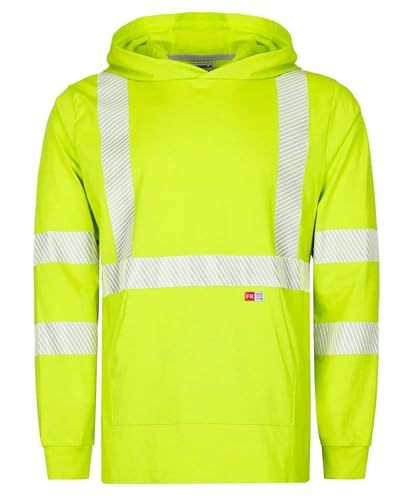 Image of TICOMELA FR Shirts Pullover High Visibility 6oz Lightweight Hi vis Flame Resistant Reflective Hooded Work Shirt