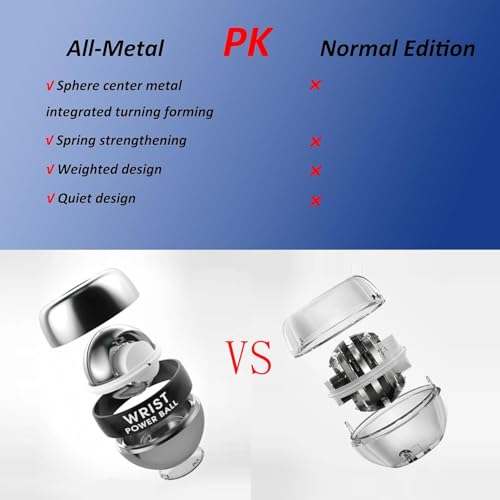 ABOXU Bola de giroscópio de metal, treinador de força de aderência automática para exercícios articu