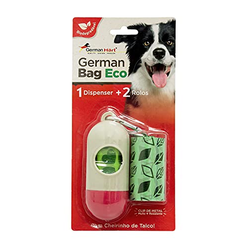 GERMANHART Kit Dispenser Bag Suporte para Cata Caca Saco Clip de Metal Resistente 2 Rolos c/ 20 saqu
