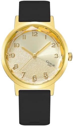 EAJOMIN Women's Wrist Watch Easy to Read Sports Casual Waterproof Silicone Crystal Glass Analog Quartz Timepiece Watch for Women Nurse Ladies Students (G707 Gold)