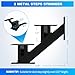 Metal Stair Step Stringer, 2 Step Steel Stair Riser for Deck Height 13.0 Inch, Stair Stringer for Outdoor Steps and Outdoor Stairs