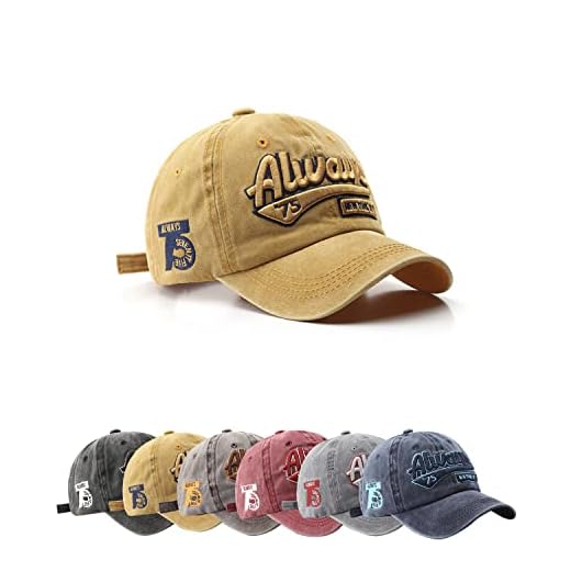 TRABIG Cappello Uomo Stile Lavato e retrò Traspirante, Berretto da Baseball Cotone Unisex Ricamo, Cappelli Hip Hop per Circonferenza della Testa 56-60cm