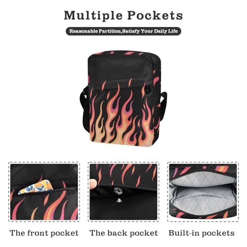 men's messenger bag men shoulder bag Woman Handbag Shoulder Strap Adjustable Strap for Outdoor Daily Outdoor Daily- Flowing Fire Orange Giraffe2