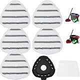 Triangule Flat Mop Replacement Pads, Spin Mop Pad Replacement, 5 Pack Mop Refill Pads, 1 Mop Base and 1 Scraper for Cleaning Floor, Wall, Ceiling, Easy to Replace