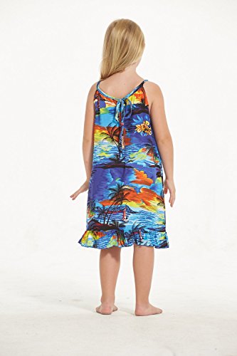 Image of Hawaii Hangover Family Matching Hawaiian Clothes, Sunset Blue | Family matching Hawaiian outfits, Sunset Blue, lightweight rayon, machine washable, tropical print, luaus, cruises