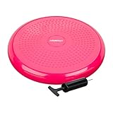 Relaxdays 1 x Balance Kissen, 140 kg Maximalgewicht, Balance Pad mit Luftpumpe, Ballsitzkissen mit Noppen, Fitness Kissen, pink