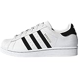 adidas Originals Superstar J Casual Low-Cut Basketball Sneaker (Big Kid),White/Black/White,5.5 M US Big Kid