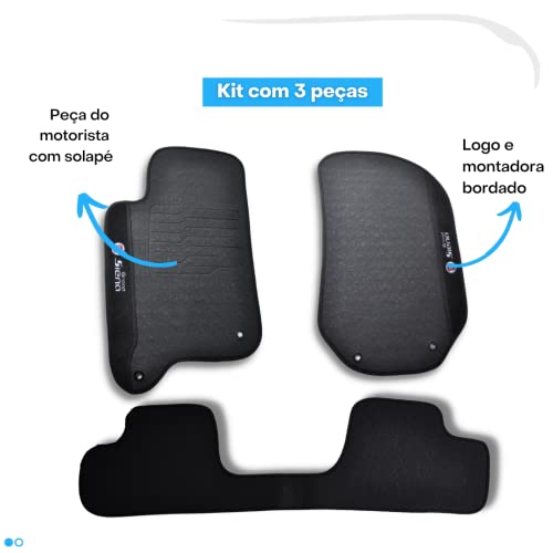 Jogo de Tapetes Automotivos Emborrachados para Grand Siena 2012-2013 - 2014-2015 - 2016-2017 - 2018-