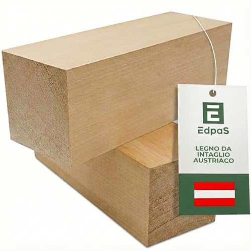 Creativi: i grandi blocchi di legno – sbarre in legno di tiglio 70 x 70 cm non sono trattati e morbidi come il legno di balsa sono ideali per i residui di legno. Basswood ideale per la lavorazione con coltello da intaglio e utensile per tornitura.