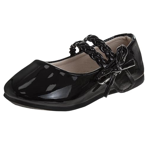 Girls Maryjane Flats Slipon Dual Strap Closure - Formal Dress Shoes Mary Jane Sandal Flat