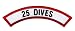 25 Dives Chevron Patch Embroidered Iron On Scuba Diving Emblem Souvenir