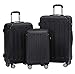Produktbild BEIBYE- Hartschalenkoffer Koffer Trolley Rollkoffer Reisekoffer Zahlenschloß 4 Zwilings-Rollen (Black, Koffer-Set)