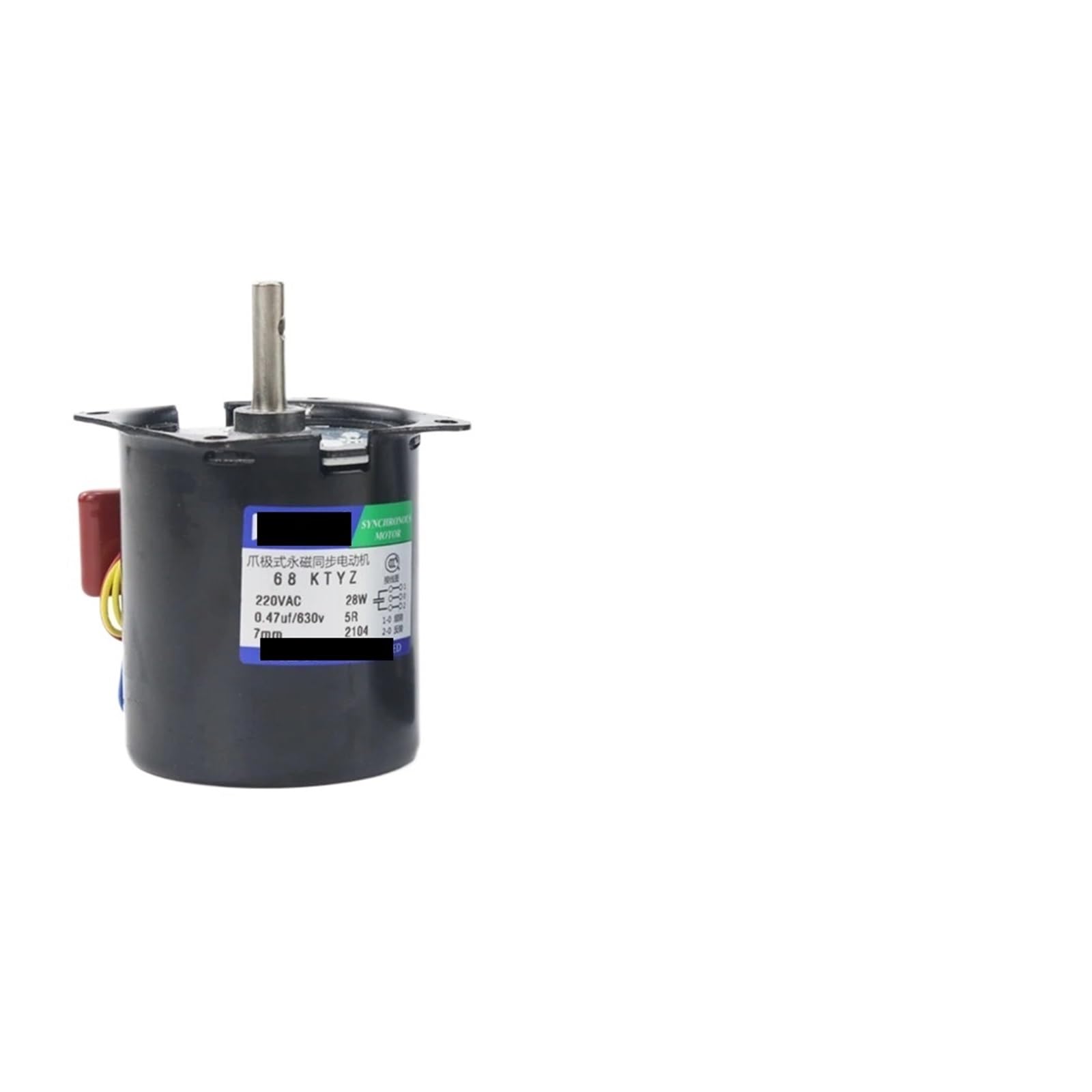 HYRBNSDLK Synchronous Motor 100KG 28W 68KTYZ 220 AC Permanent Magnet with Bracket CW/CCW Metal Geared Slow Speed 2.5 to 110RPM(60rpm with bracket)