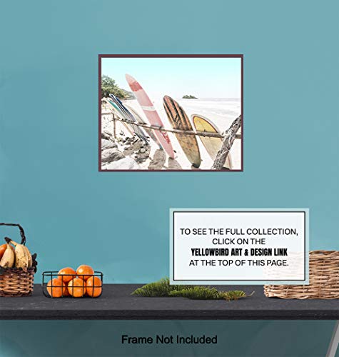 Surfing Wall Art - Coastal Wall Art - Beach Wall Decor - Ocean Decor - Sea Wall Decor - Tropical Beach House Seascape Poster Picture Print For Bathroom, Bedroom - Unique Nautical Gift - Surf Decor #TOP5