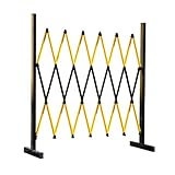 Valla retráctil de metal expandible para ascensores, color negro, 1,2 x 2,5 m, ideal para control de multitudes y seguridad