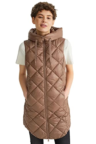 C&A Damen Steppweste Polyester hellbraun 40