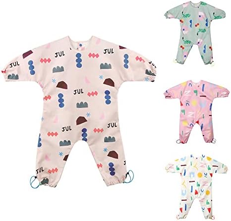 JULGRAN Art Smock with Long Sleeves Coverall for Kids Toddler Boys Girls Baby Waterproof Painting Cooking Baking Gardening 1_6 Years (DADA, Small)