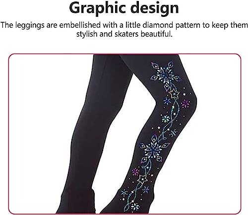 Exercício Correndo Calças de patinação artística de lã para crianças, calças de prática de patinação