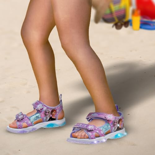 Disney Girls Frozen LED Light Up Sandal - Outdoor Slipon Quick Dry Waterproof Shoe - (Toddler/Little Kid)3