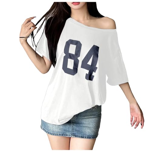 Tee shirt ample femme respirant et ultra doux avec col lettres tendance