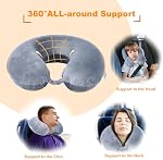 Travel Pillow,100% Pure Memory Foam U Shaped Neck Pillow,Super Lightweight Portable Headrest Great for Airplane, Car,Home,Office,Sleeping Rest (Grey)