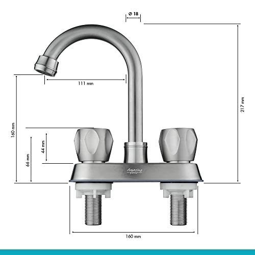 Amazing Force 2 Handle Bathroom Sink Faucet, Centerset Bathroom Faucet With Pop-Up Sink Drain Stainless Steel With Overflow, Supply Utility Hose For Laundry Vanity Brushed Nickel 1.2 Gpm #TOP5