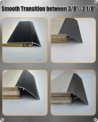 Safeacet 4 Inch Floor Transition Strip Wood To Tile, 36" Grey Aluminum Carpet To Tile Transition Strip, Interior Metal Thresholds For Doorways Vinyl Laminate… #TOP6