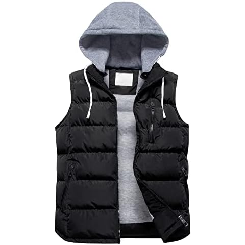 CREATMO US Women's Casual Thicken Quilted Hooded Vest Warm Winter Zip Up Sleeveless Coat Black XL Cover