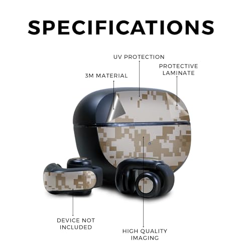 Image of Skin Compatible with Bose Ultra Open Earbuds - Desert Camo - Premium 3M Vinyl Protective Wrap Decal Cover - Easy to Apply | Crafted in The USA by MightySkins
