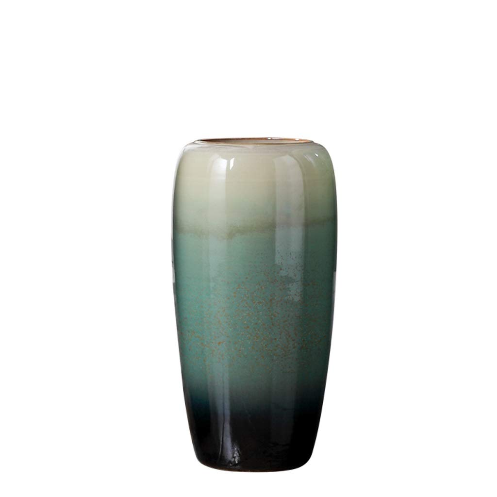asdchZen Floor Large Vase Ceramic Modern Minimalist Living Room Dried Flower Arrangement Flower Decoration Bottle Decoration,Green-50cm