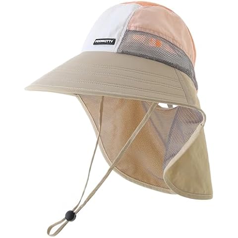 Moon Kitty Infant Toddler Sun Hat Kids Summer Water Flap Hat Outdoor Adjustable Wide Brim hat UPF 50 Boy & Girl Beach Cover