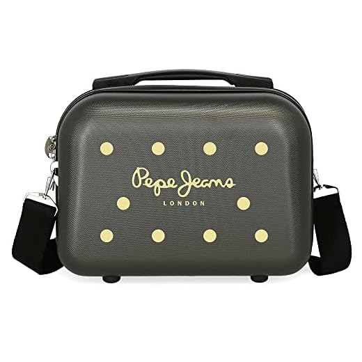 Pepe Jeans Leire Neceser Adaptable con Bandolera Negro 29x21x15 cms Rígido ABS 9,14L