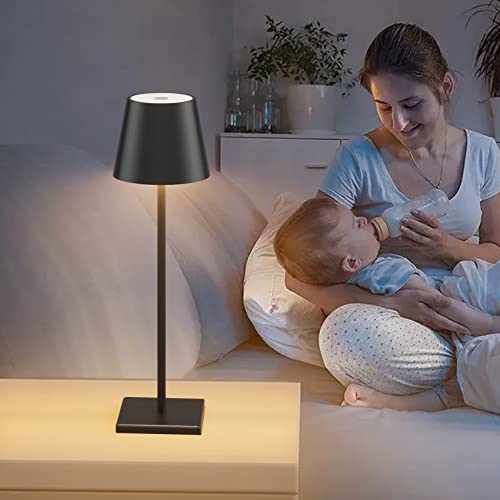 Howskys 2 Pack Black Cordless Table Lamp,5500Mah Battery Powered Table Lamp,3W Touch Rechargeable Battery Table Lamp 3000K Warm White,Ip54 Indoor/Outdoor Table Lamp #TOP1