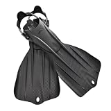 Milageto Aletas Profesionales de Buceo Empuje Fuerte Aletas con Hebillas de Resorte Propulsión Potente Equipo Acuático para Entrenamiento , Negro , L/XL 43-46