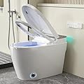 Smart Toilet with Bidet Built in Heated Seat, Smart Tankless Toilet with Warm Water and Dryer, Fahrenheit LED Display, Auto Flush, Foot Sensor