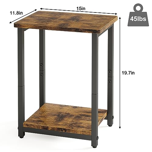 image for Fixwal Side Tables Set of 2, 2-Tier Small End Table Sofa Table Nightst